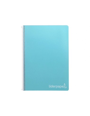 CI | Cuaderno espiral liderpapel folio witty tapa dura 80h 75gr cuadro 4mm con margen color celeste