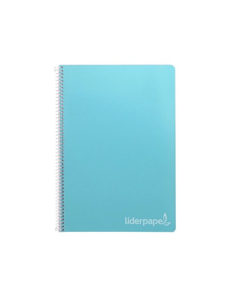 CI | Cuaderno espiral liderpapel folio witty tapa dura 80h 75gr cuadro 4mm con margen color celeste