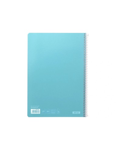 CI | Cuaderno espiral liderpapel folio witty tapa dura 80h 75gr cuadro 4mm con margen color celeste