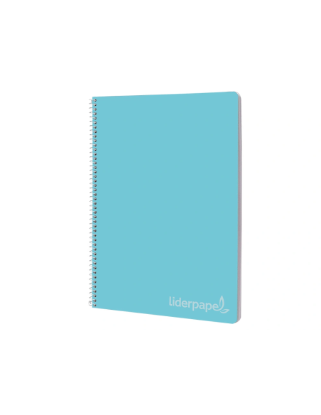 CI | Cuaderno espiral liderpapel folio witty tapa dura 80h 75gr cuadro 4mm con margen color celeste