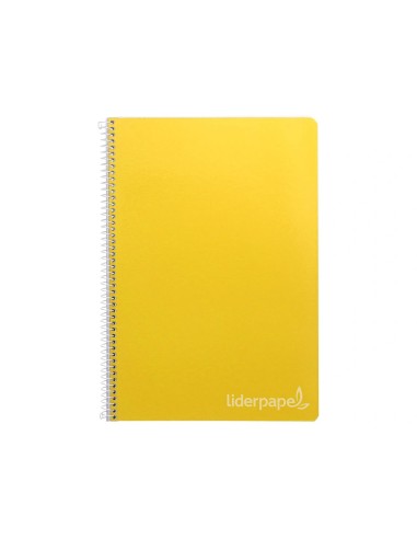 CI | Cuaderno espiral liderpapel folio witty tapa dura 80h 75gr cuadro 4mm con margen color amarillo