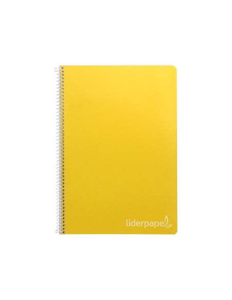 CI | Cuaderno espiral liderpapel folio witty tapa dura 80h 75gr cuadro 4mm con margen color amarillo
