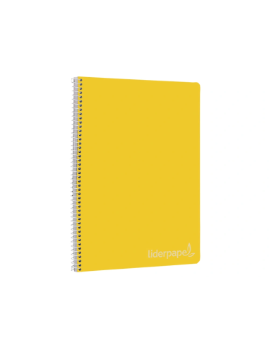 CI | Cuaderno espiral liderpapel folio witty tapa dura 80h 75gr cuadro 4mm con margen color amarillo