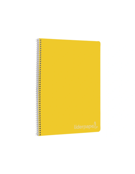 CI | Cuaderno espiral liderpapel folio witty tapa dura 80h 75gr cuadro 4mm con margen color amarillo