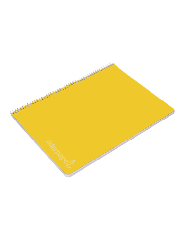CI | Cuaderno espiral liderpapel folio witty tapa dura 80h 75gr cuadro 4mm con margen color amarillo