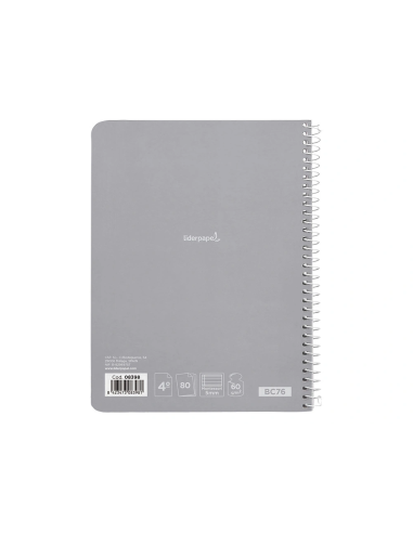 CI | Cuaderno espiral liderpapel cuarto smart tapa blanda 80h 60gr rayado montessori 5mm colores surtidos