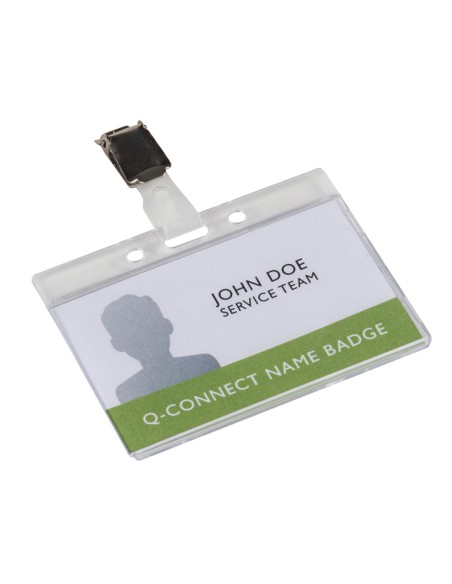 CI | Identificador q-connect rigido plastico acabado brillante con pinza kf14148 9x6,7 cm