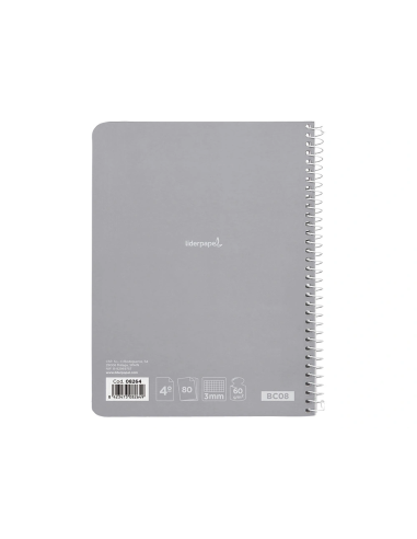 CI | Cuaderno espiral liderpapel cuarto smart tapa blanda 80h 60gr 3mm con margen colores surtidos