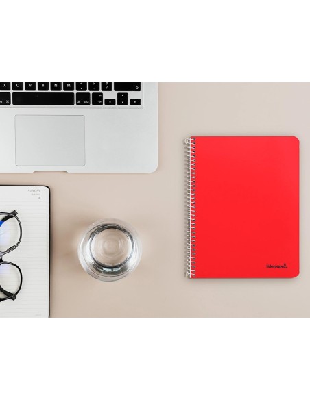 CI | Cuaderno espiral liderpapel a5 micro smart tapa blanda 80h60gr horizontal 7mm doble margen 4 taladros colores