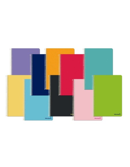 CI | Cuaderno espiral liderpapel a5 micro smart tapa blanda 80h60gr horizontal 7mm doble margen 4 taladros colores