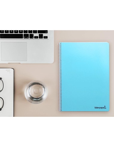 CI | Cuaderno espiral liderpapel a4 micro smart tapa blanda 80h60gr horizontal 7mm doble margen 4 taladros colores