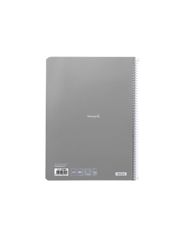 CI | Cuaderno espiral liderpapel a4 micro smart tapa blanda 80h60gr horizontal 7mm doble margen 4 taladros colores