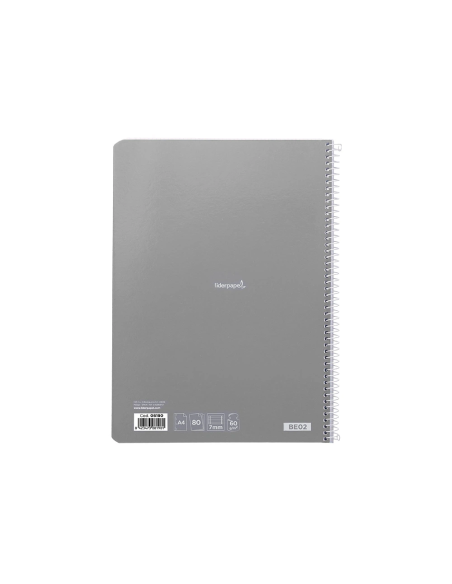 CI | Cuaderno espiral liderpapel a4 micro smart tapa blanda 80h60gr horizontal 7mm doble margen 4 taladros colores