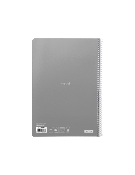 CI | Cuaderno espiral liderpapel folio smart tapa blanda 80h 60gr rayado montessori 5mm con margen colores surtidos