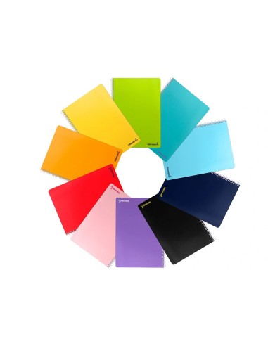 CI | Cuaderno espiral liderpapel folio smart tapa blanda 80h 60gr rayado n 46 colores surtidos