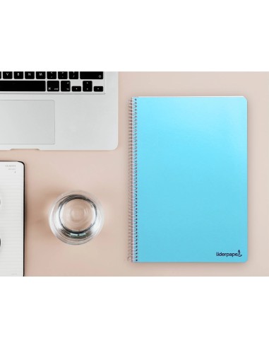 CI | Cuaderno espiral liderpapel folio smart tapa blanda 80h 60gr cuadro 8 mm con margen colores surtidos