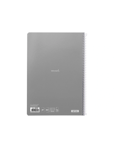 CI | Cuaderno espiral liderpapel folio smart tapa blanda 80h 60gr cuadro 8 mm con margen colores surtidos