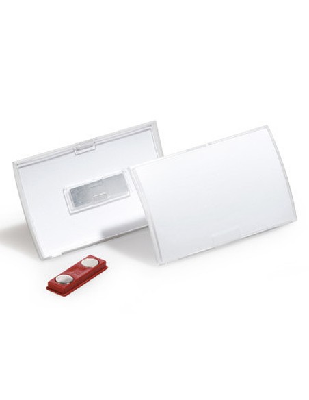 CI | Identificador portanombre durable polipropileno sujecion iman 54x90 mm