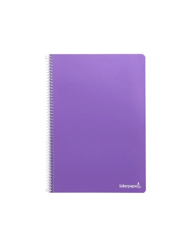 CI | Cuaderno espiral liderpapel folio smart tapa blanda 80h 60gr cuadro 4mm con margen color violeta