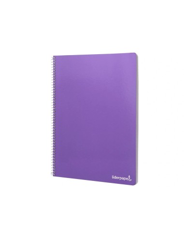 CI | Cuaderno espiral liderpapel folio smart tapa blanda 80h 60gr cuadro 4mm con margen color violeta