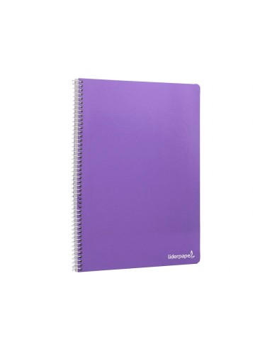 CI | Cuaderno espiral liderpapel folio smart tapa blanda 80h 60gr cuadro 4mm con margen color violeta