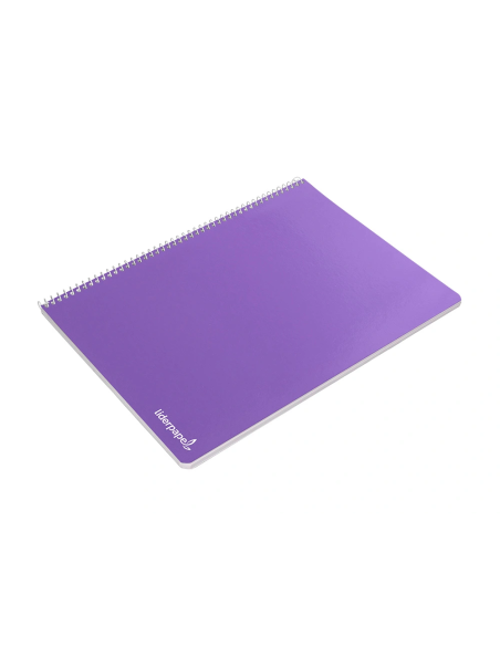 CI | Cuaderno espiral liderpapel folio smart tapa blanda 80h 60gr cuadro 4mm con margen color violeta