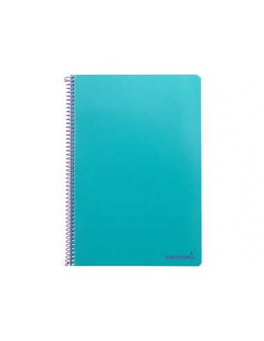 CI | Cuaderno espiral liderpapel folio smart tapa blanda 80h 60gr cuadro 4mm con margen color turquesa