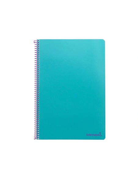 CI | Cuaderno espiral liderpapel folio smart tapa blanda 80h 60gr cuadro 4mm con margen color turquesa
