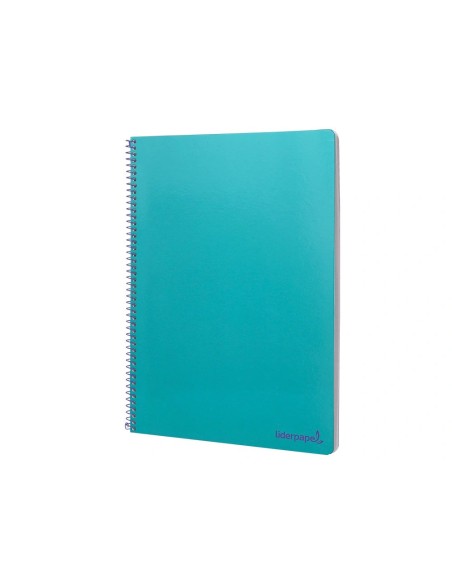 CI | Cuaderno espiral liderpapel folio smart tapa blanda 80h 60gr cuadro 4mm con margen color turquesa