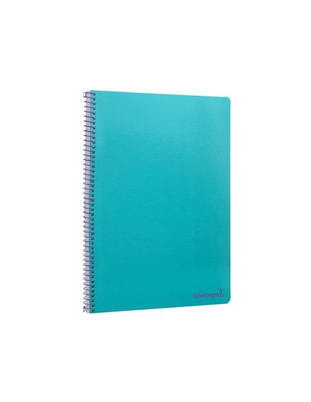 CI | Cuaderno espiral liderpapel folio smart tapa blanda 80h 60gr cuadro 4mm con margen color turquesa
