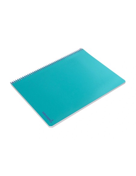 CI | Cuaderno espiral liderpapel folio smart tapa blanda 80h 60gr cuadro 4mm con margen color turquesa