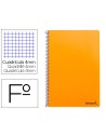 CI | Cuaderno espiral liderpapel folio smart tapa blanda 80h 60gr cuadro 4mm con margen color naranja