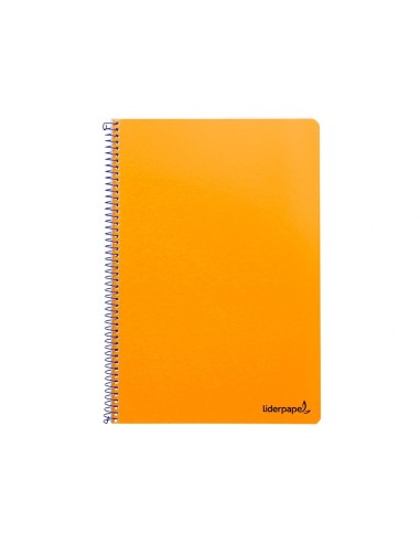 CI | Cuaderno espiral liderpapel folio smart tapa blanda 80h 60gr cuadro 4mm con margen color naranja