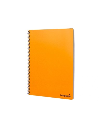 CI | Cuaderno espiral liderpapel folio smart tapa blanda 80h 60gr cuadro 4mm con margen color naranja