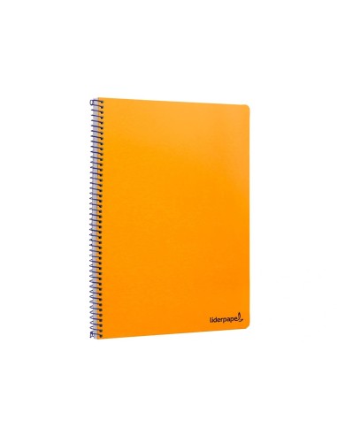 CI | Cuaderno espiral liderpapel folio smart tapa blanda 80h 60gr cuadro 4mm con margen color naranja
