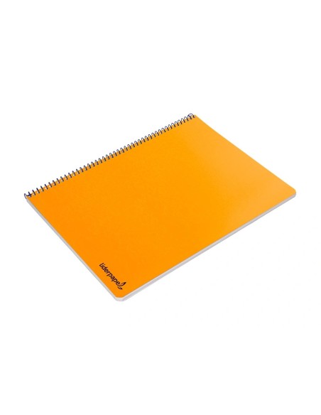 CI | Cuaderno espiral liderpapel folio smart tapa blanda 80h 60gr cuadro 4mm con margen color naranja