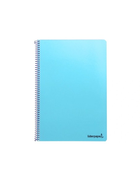 CI | Cuaderno espiral liderpapel folio smart tapa blanda 80h 60gr cuadro 4mm con margen color celeste
