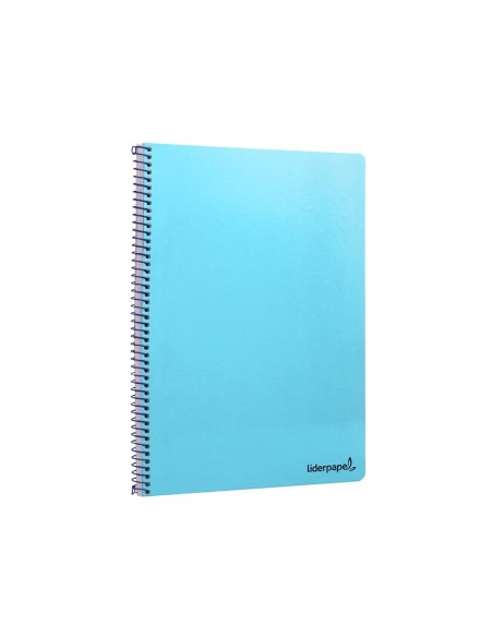 CI | Cuaderno espiral liderpapel folio smart tapa blanda 80h 60gr cuadro 4mm con margen color celeste