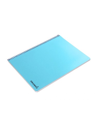 CI | Cuaderno espiral liderpapel folio smart tapa blanda 80h 60gr cuadro 4mm con margen color celeste