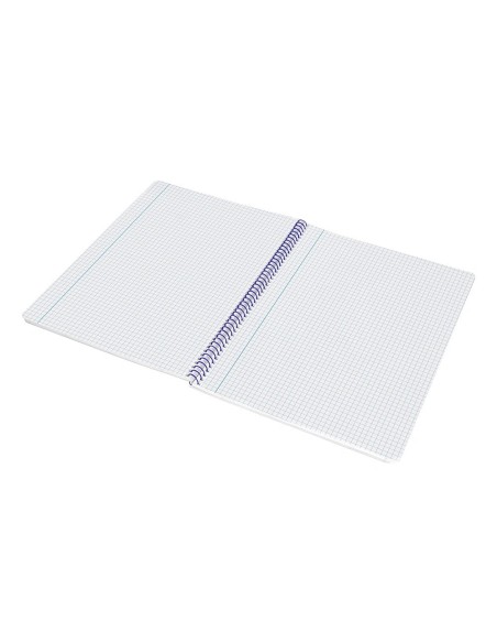 CI | Cuaderno espiral liderpapel folio smart tapa blanda 80h 60gr cuadro 4mm con margen color celeste