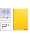CI | Cuaderno espiral liderpapel folio smart tapa blanda 80h 60gr cuadro 4mm con margen color amarillo
