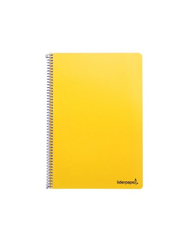 CI | Cuaderno espiral liderpapel folio smart tapa blanda 80h 60gr cuadro 4mm con margen color amarillo