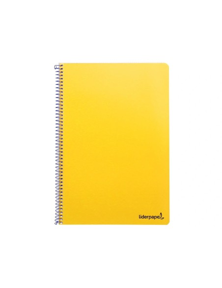 CI | Cuaderno espiral liderpapel folio smart tapa blanda 80h 60gr cuadro 4mm con margen color amarillo