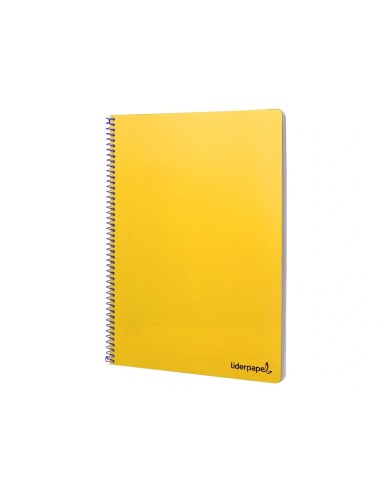 CI | Cuaderno espiral liderpapel folio smart tapa blanda 80h 60gr cuadro 4mm con margen color amarillo