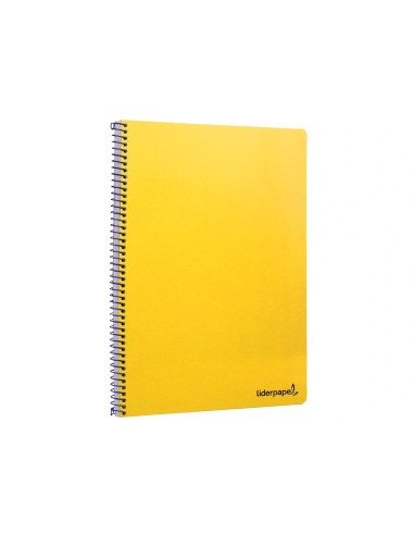 CI | Cuaderno espiral liderpapel folio smart tapa blanda 80h 60gr cuadro 4mm con margen color amarillo