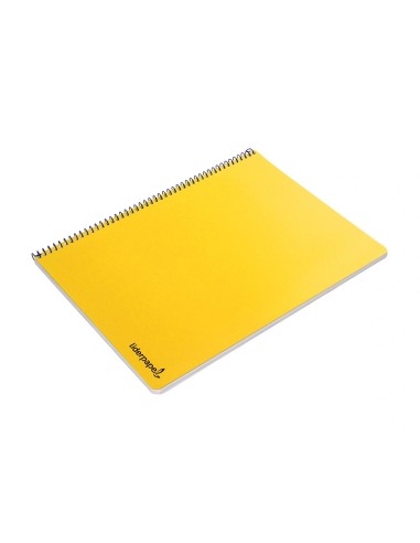 CI | Cuaderno espiral liderpapel folio smart tapa blanda 80h 60gr cuadro 4mm con margen color amarillo