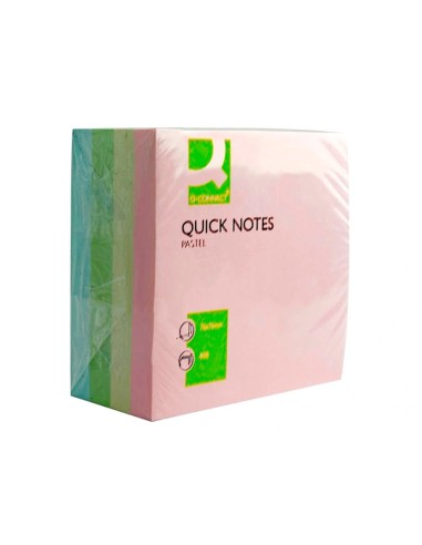 CI | Bloc de notas adhesivas quita y pon q-connect 75x75 mm pastel con 400 hojas
