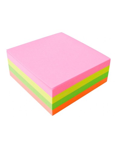 CI | Bloc de notas adhesivas quita y pon q-connect 75x75 mm fluorescente con 320 hojas