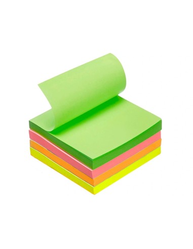 CI | Bloc de notas adhesivas quita y pon q-connect 75x75 mm fluorescente con 320 hojas