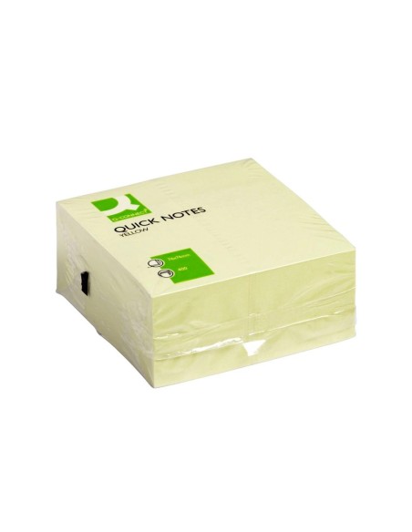 CI | Bloc de notas adhesivas quita y pon q-connect 75x75 mm amarillo con 400 hojas